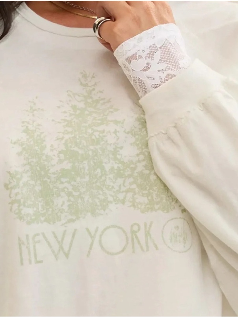 Aerie New York oversized Graphic Long-Sleeve Tee